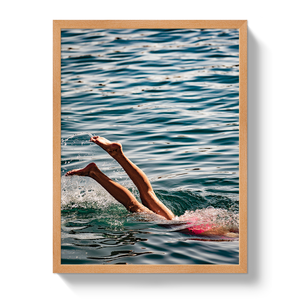 Joy Of Life coastal photograph in a natural wood frame with full-bleed presentation