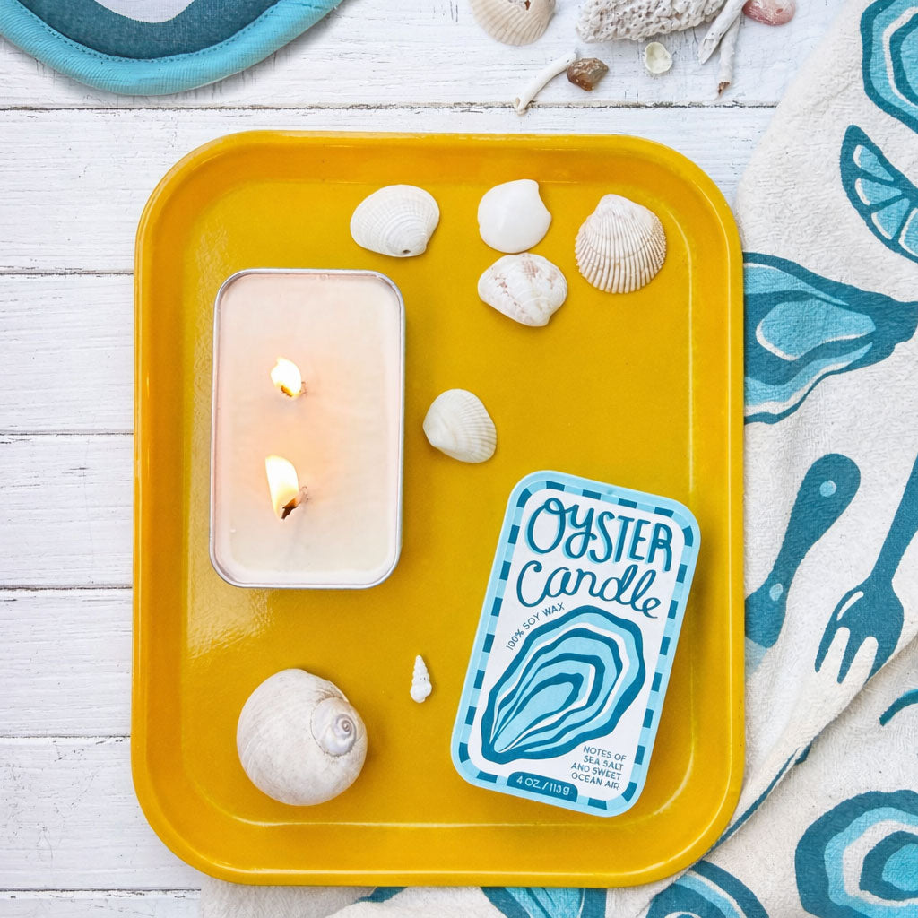 Oyster Candle & Tote Gift Set