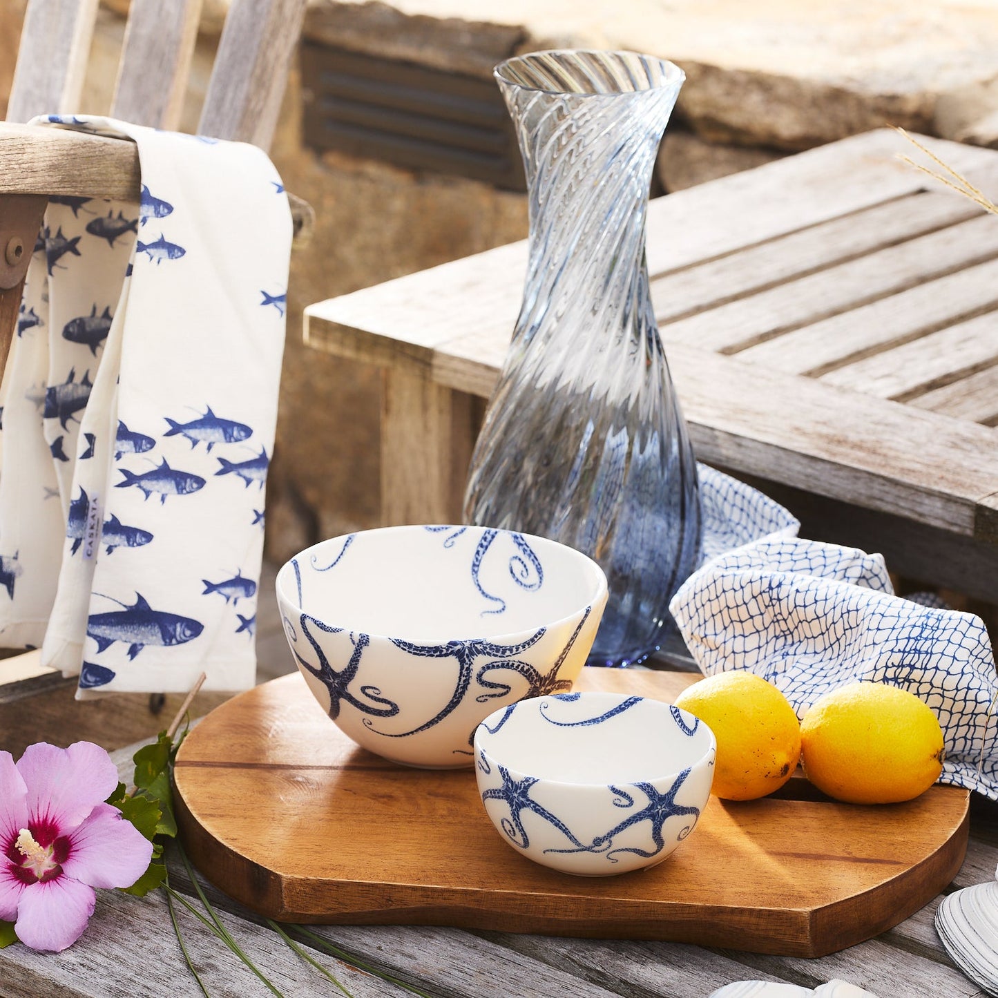 Starfish Cereal Bowl - Coastal Premium Porcelain Starfish Cereal Bowl, Beach House Entertaining & Tableware