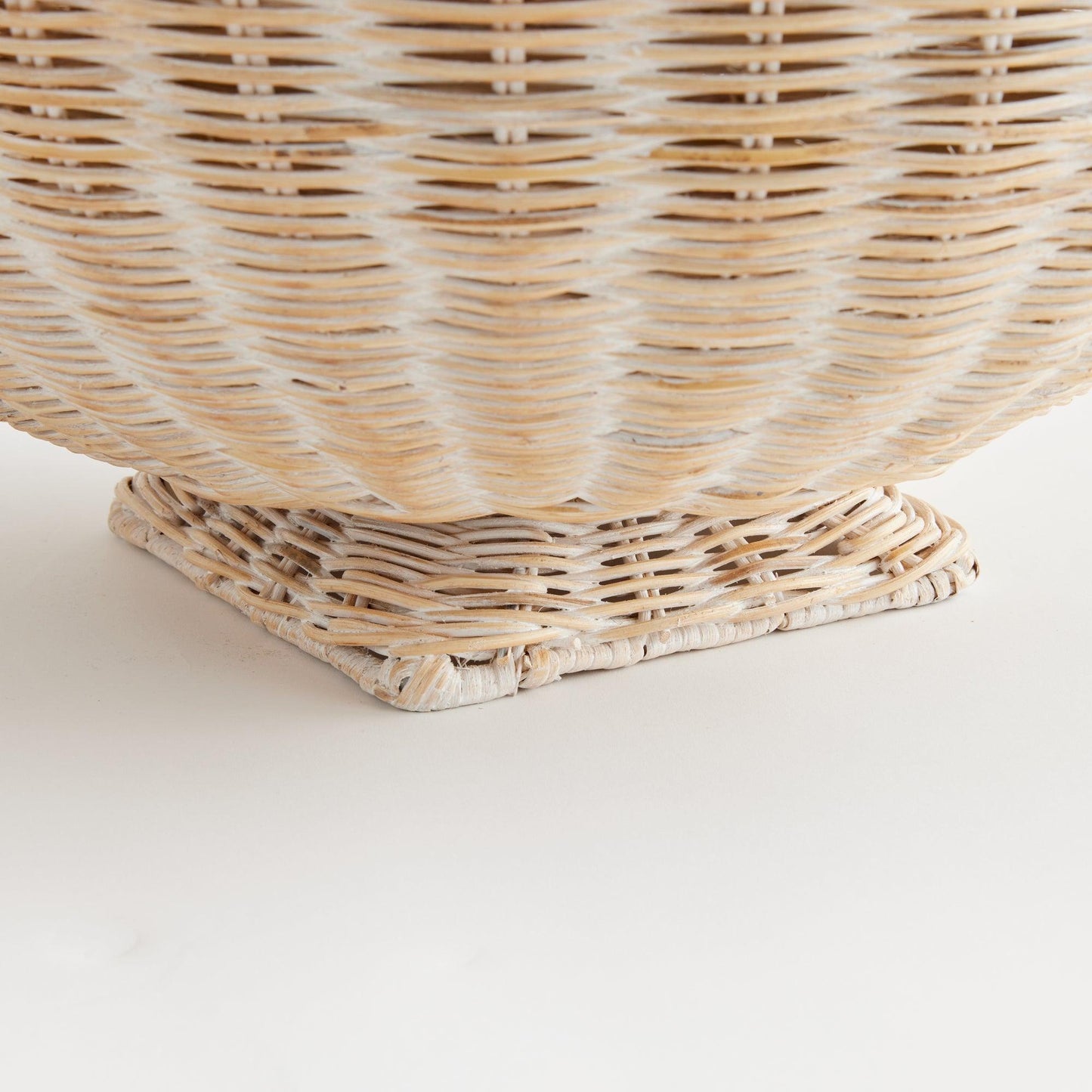 Close up of rattan bowl bottom