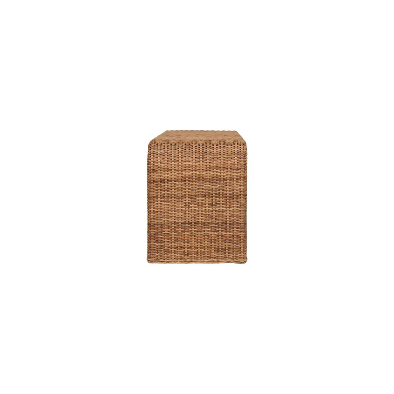 Rattan Weave Bench - Coastal Woven Accent Bench, Beach House Furniture