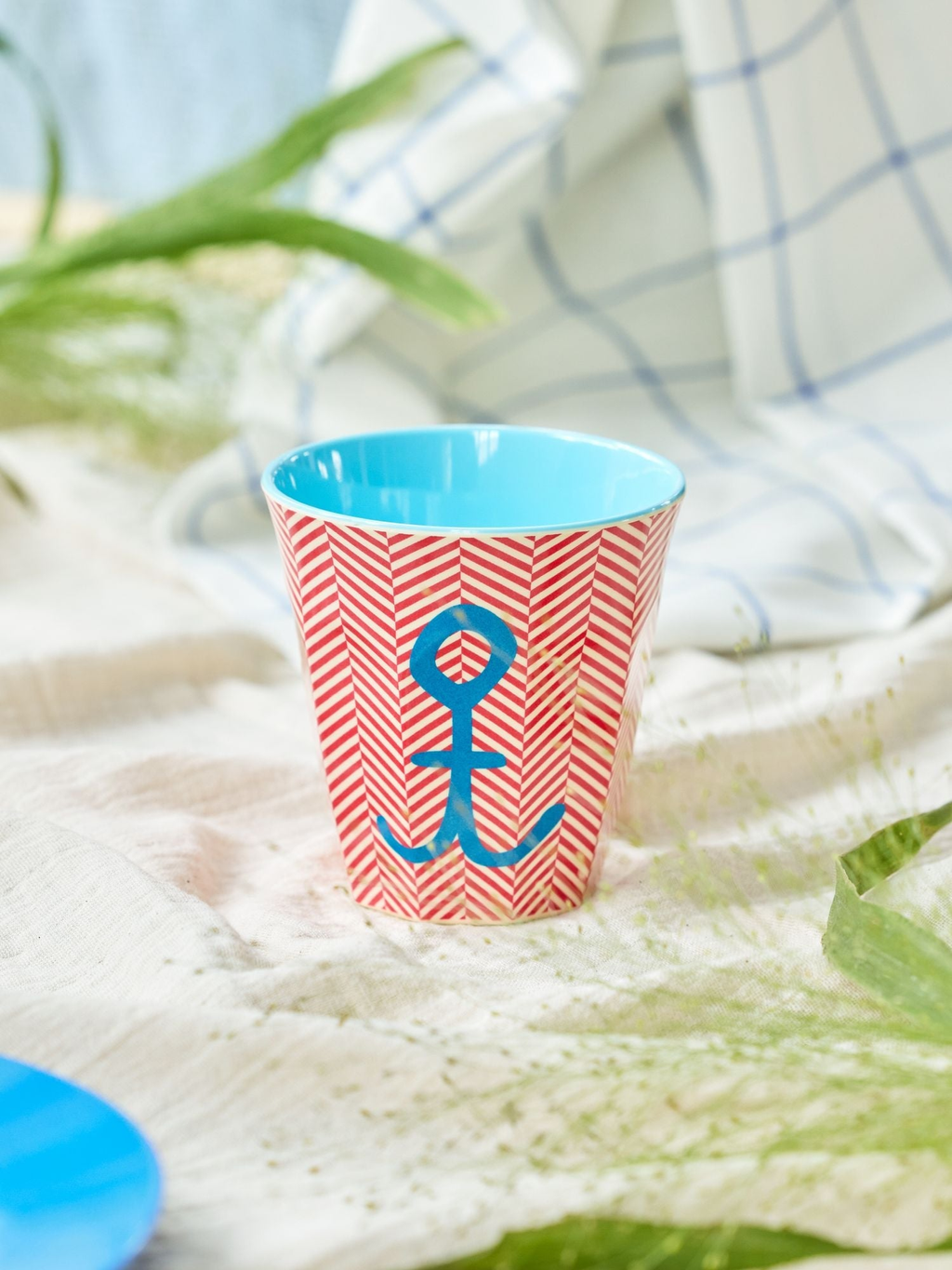 Medium Cup - Red - Anchor Print