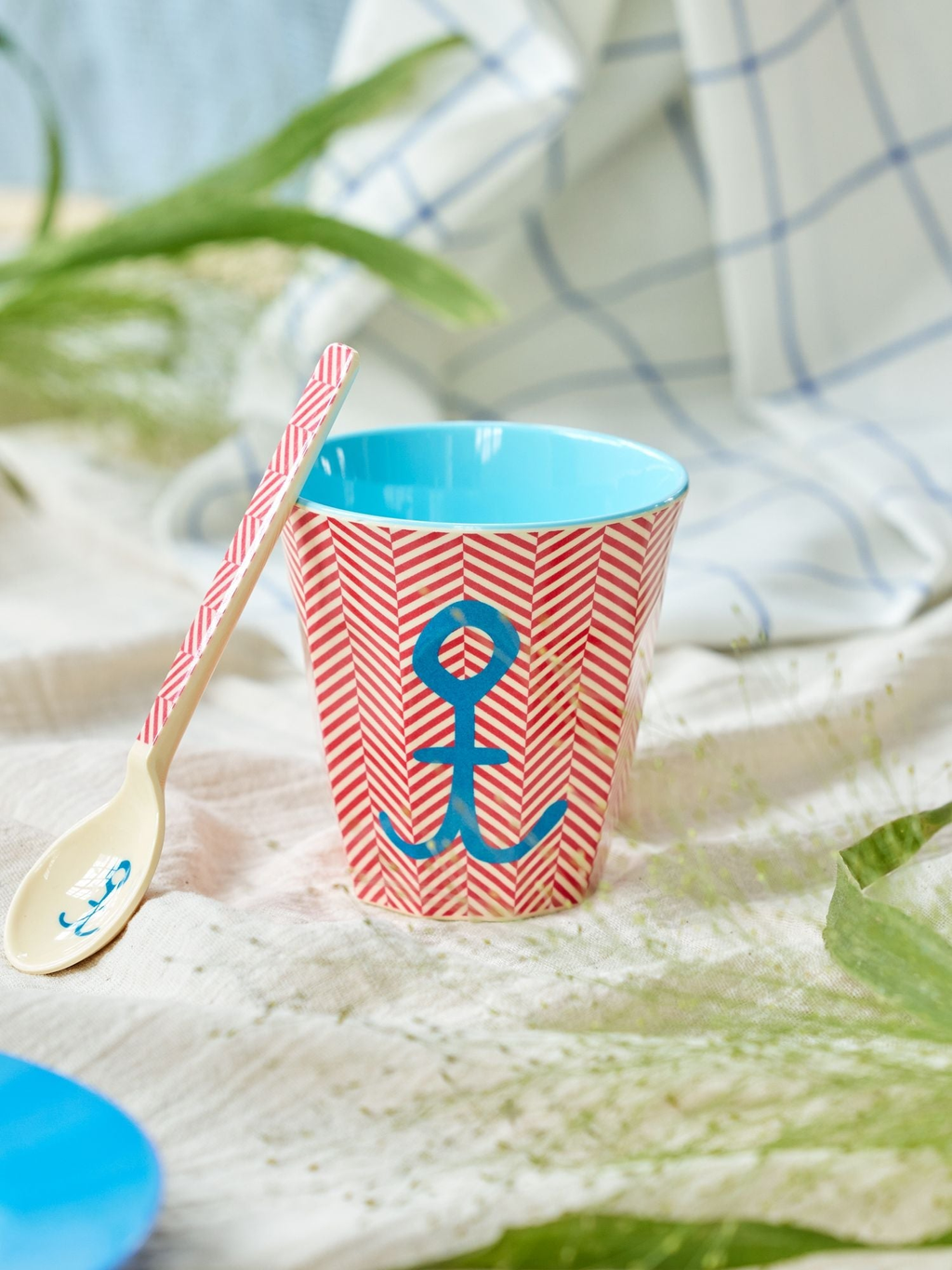 Medium Cup - Red - Anchor Print