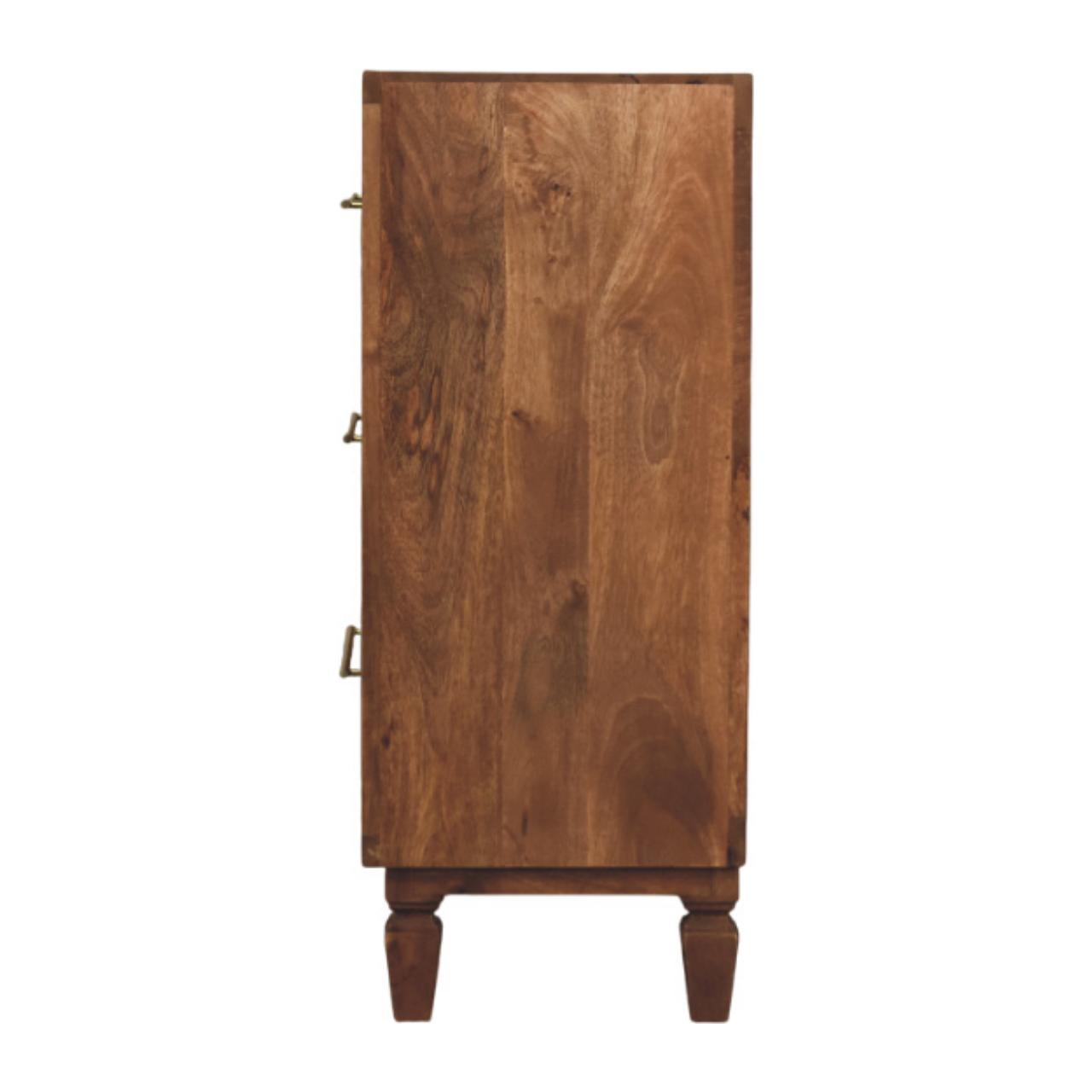 Cadiz Carved Storage Chest – Solid Mango Wood, 3 Drawers