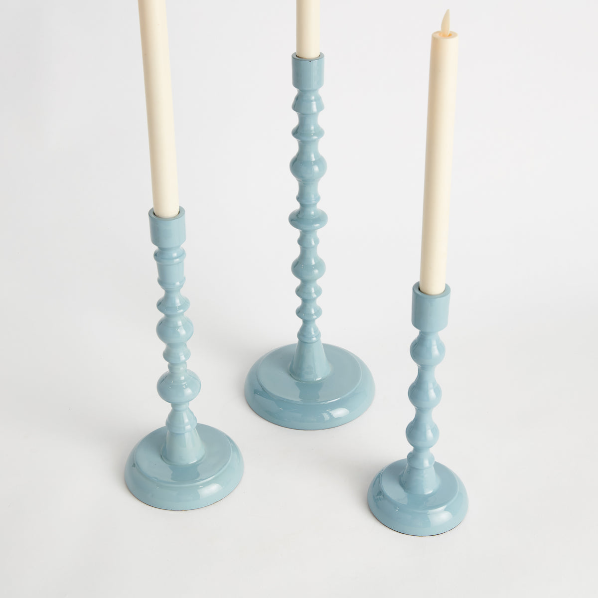 Rosina Taper Holders, Set of 3, Prussian Blue