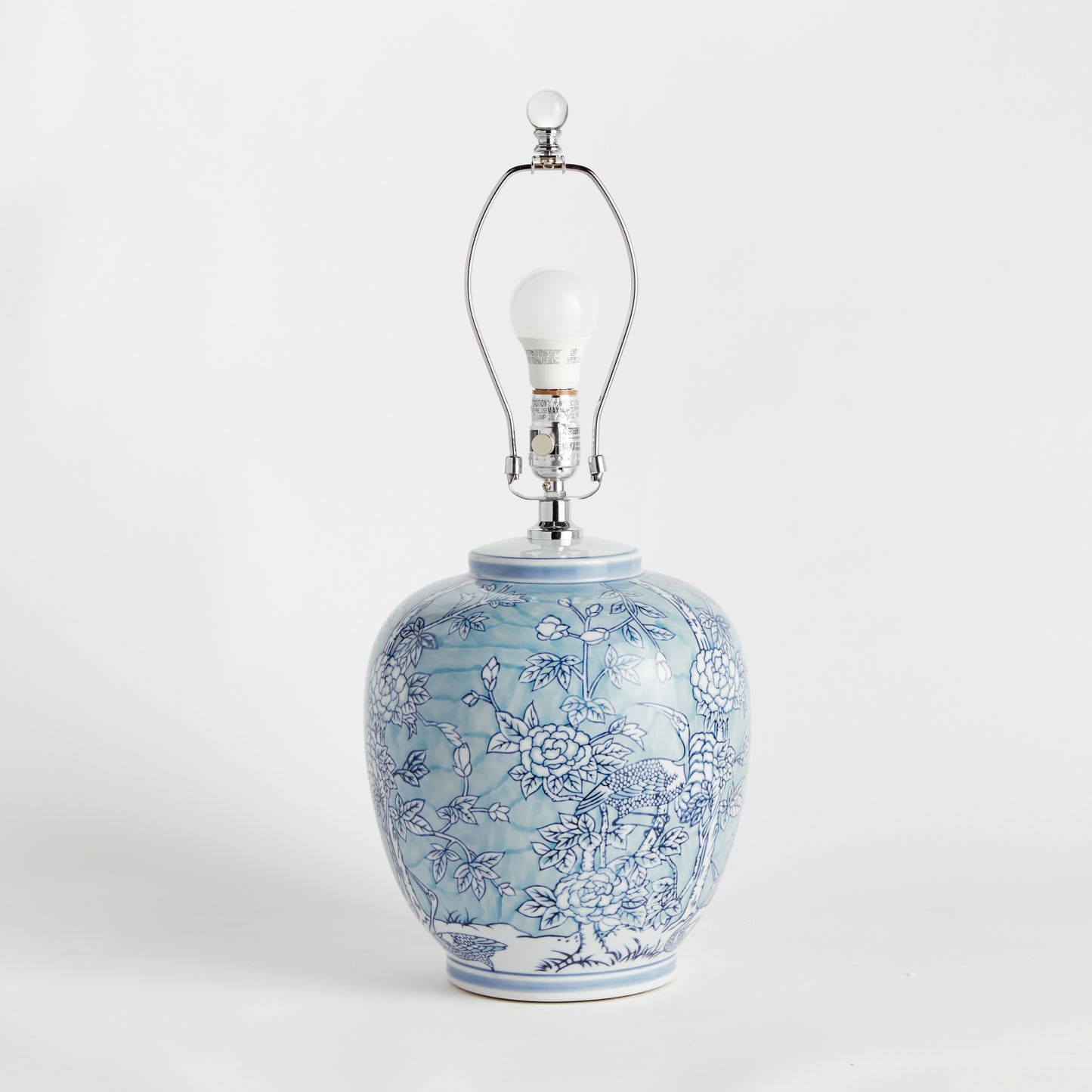 Hanni Chinoiserie Lamp - Coastal Blue & White Hand-Painted Porcelain Table Lamp, Beach House Lighting Decor