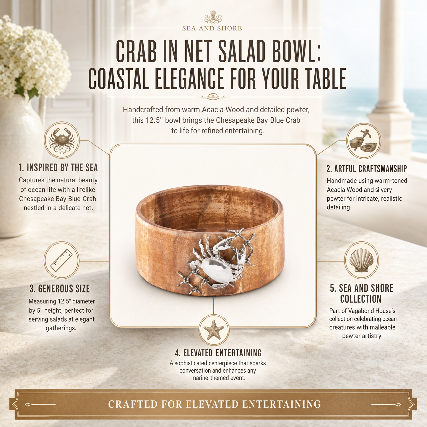 Crab in Net Salad Bowl
