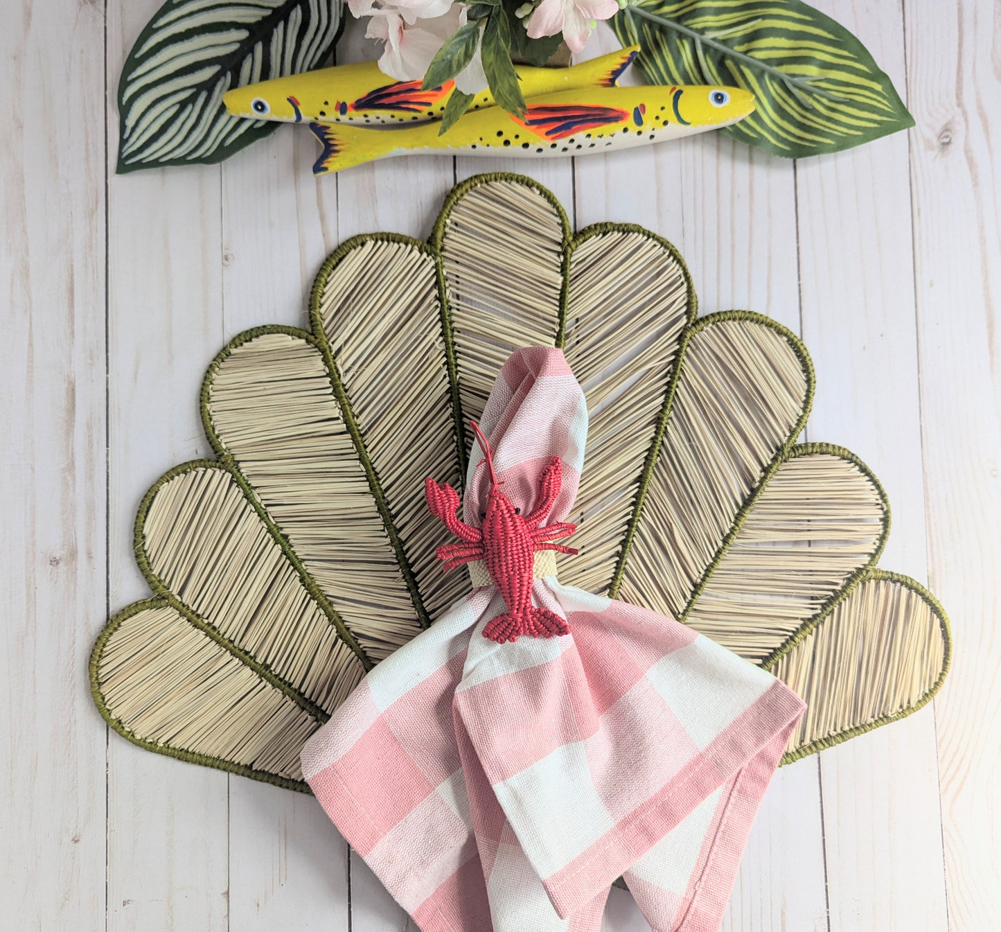 Shell Handwoven Iraca Placemat