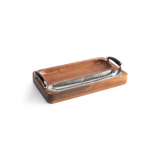 wood tray with handles