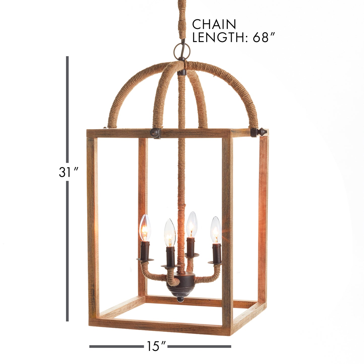 Morrison Pendant Light - Coastal Rustic Mango Wood & Jute Pendant, Beach House Lighting Decor