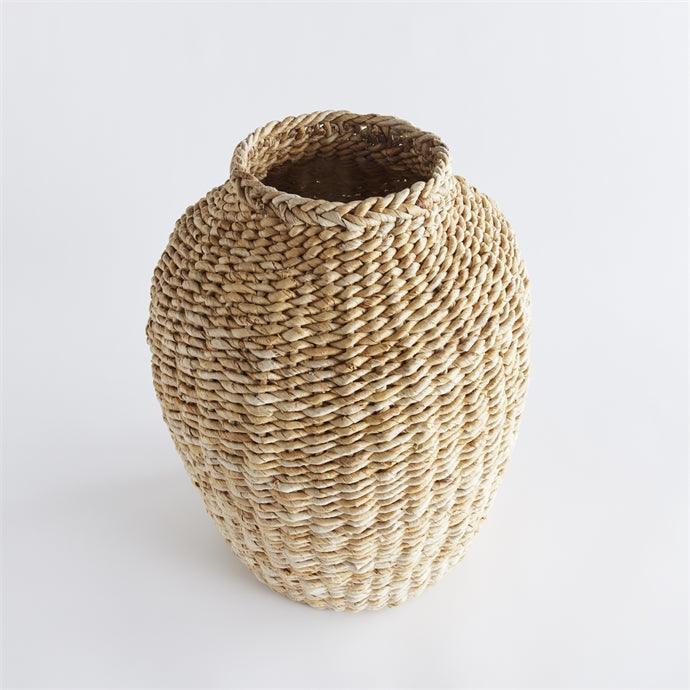 Woven grass vase