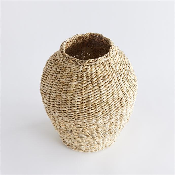 Woven grass vase