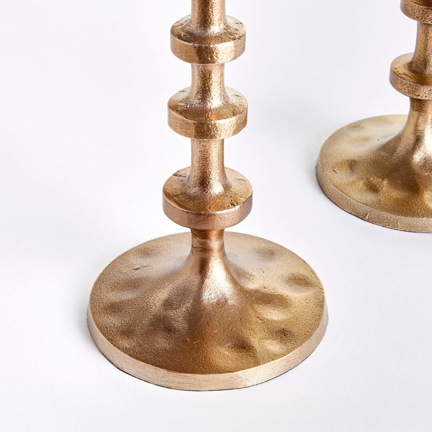 Close up of gold candle holder