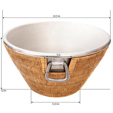 Rattan and aluminum ice tub