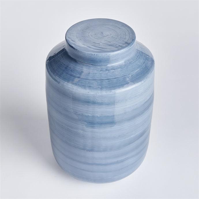 Blue painted ginger jar