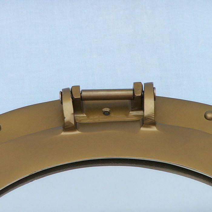 Antique Brass Porthole Mirror with Deluxe Nautical Design - 24 Inch - Surfside Chic Decor