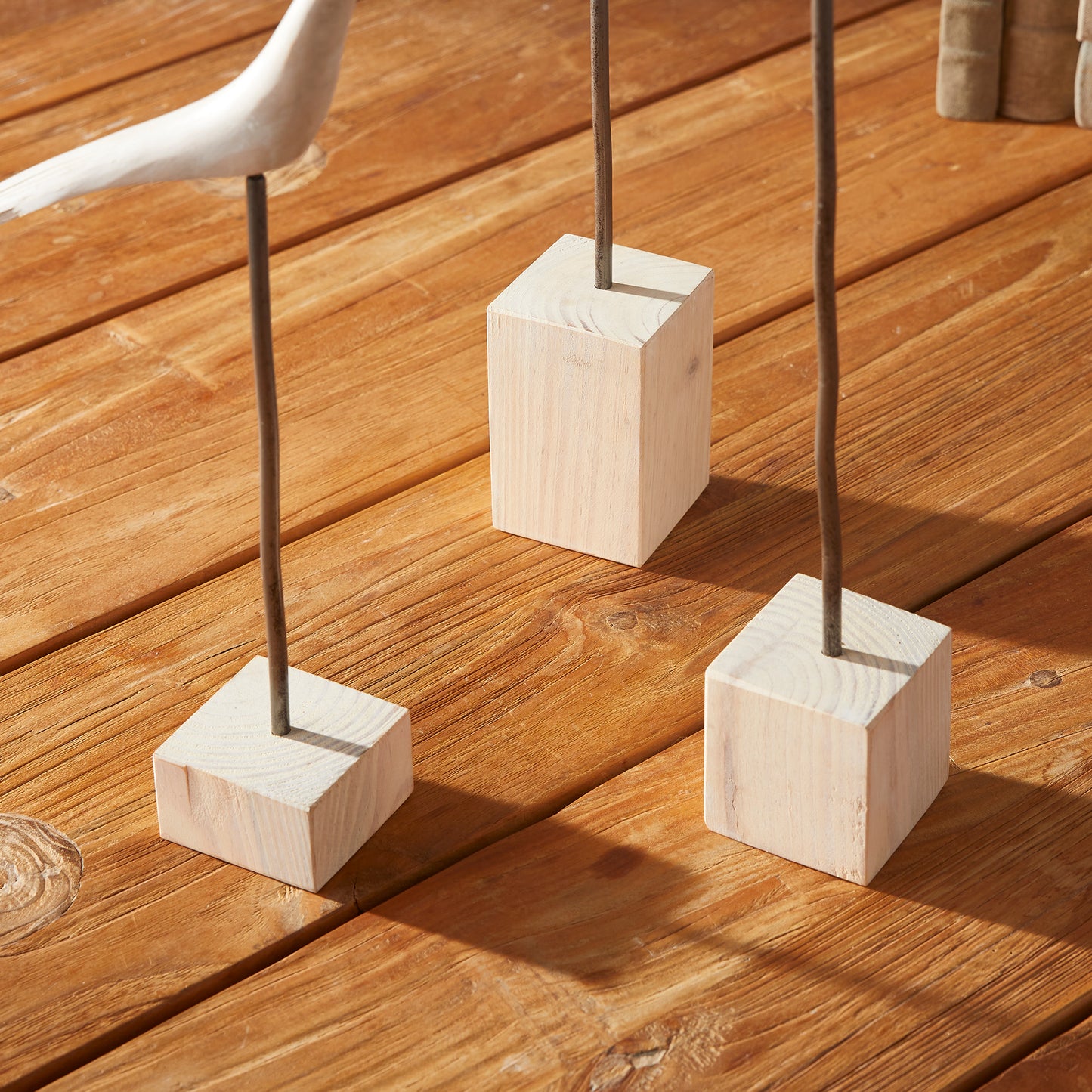 close up of wood stands