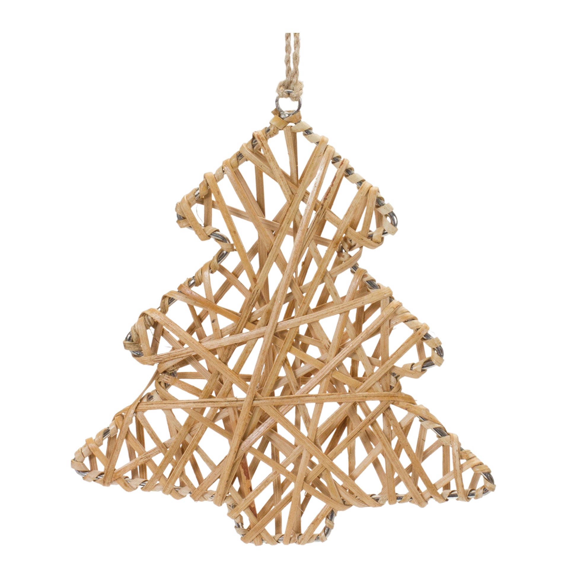 rattan christmas tree ornament