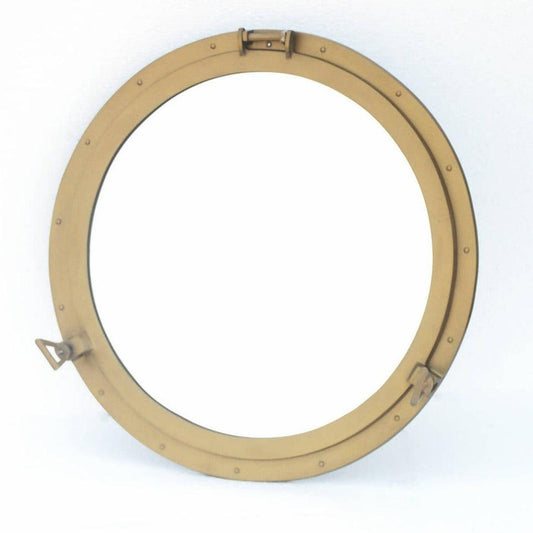a porthole mirror on a white background