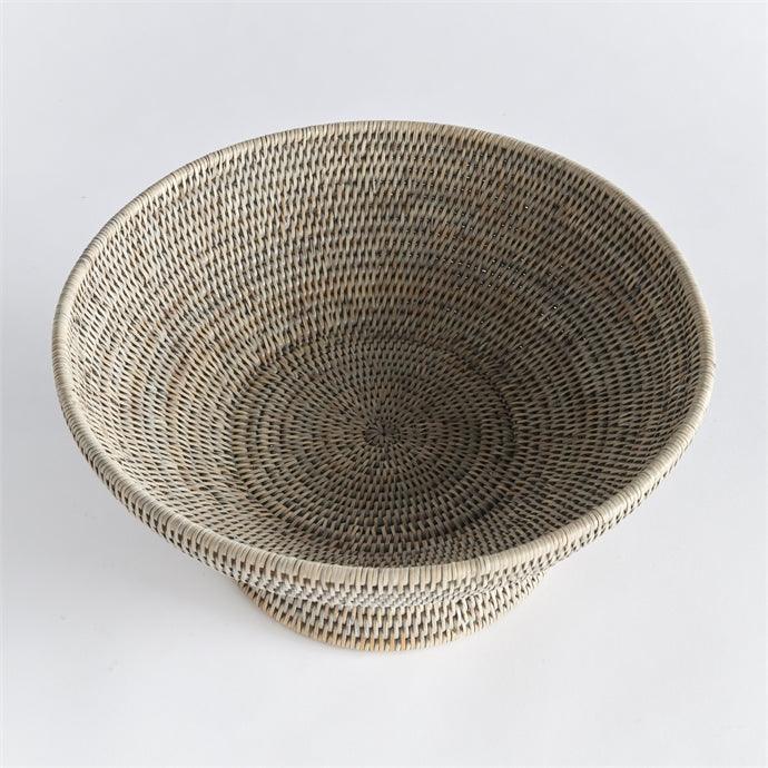 Rattan bowl on white background