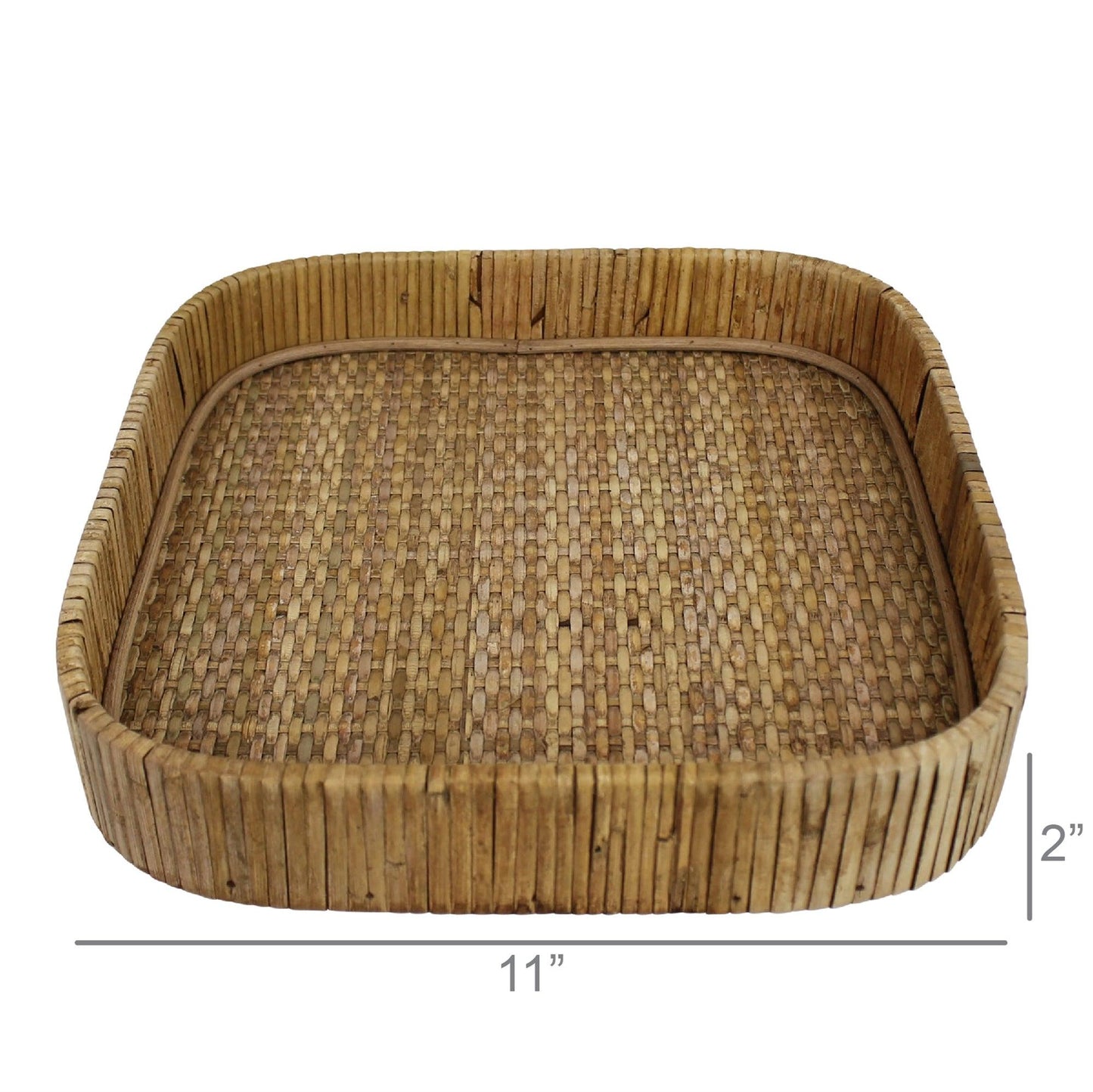 square rattan tray