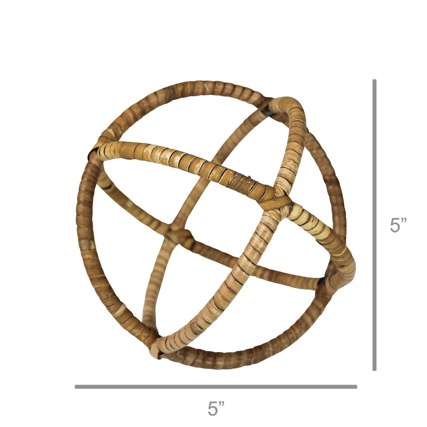 Rattan wrapped sphere