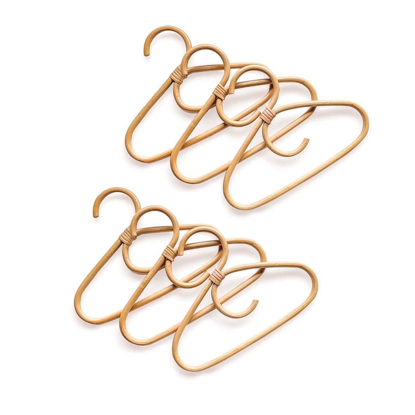 set of 6 rattan hangers