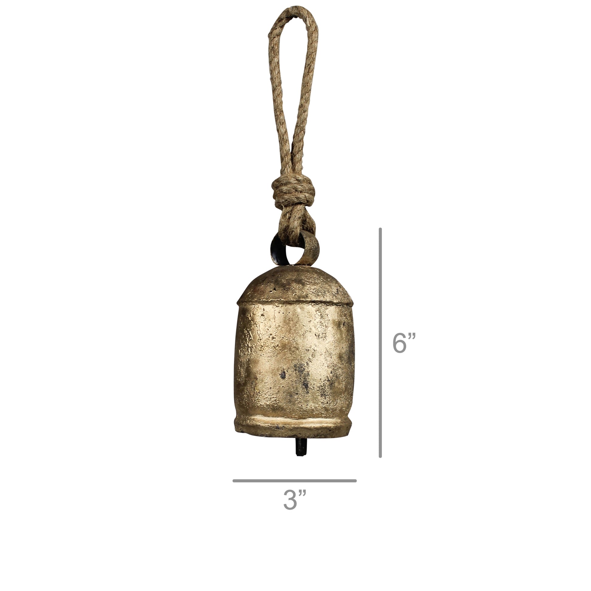 gold bell on rope