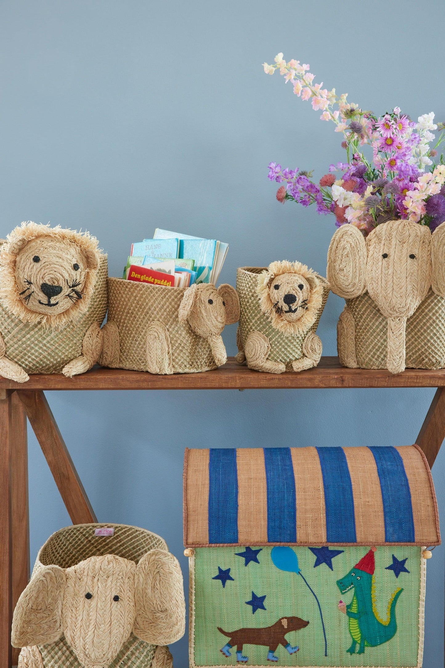 Raffia Elephant Seagrass Storage Basket - Natural