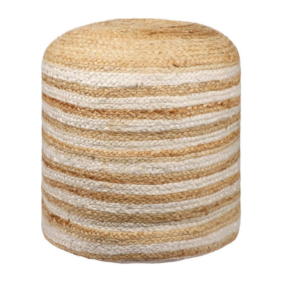 a large round pouf with a striped pattern on it