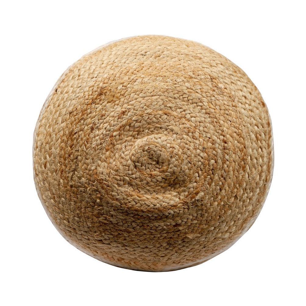a round jute ball on a white background