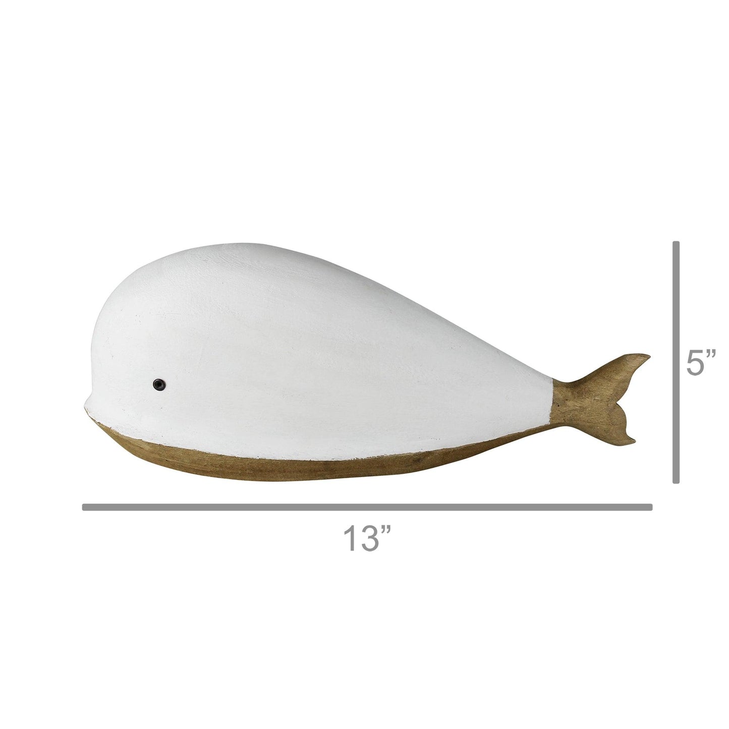 Wood and white whale decor