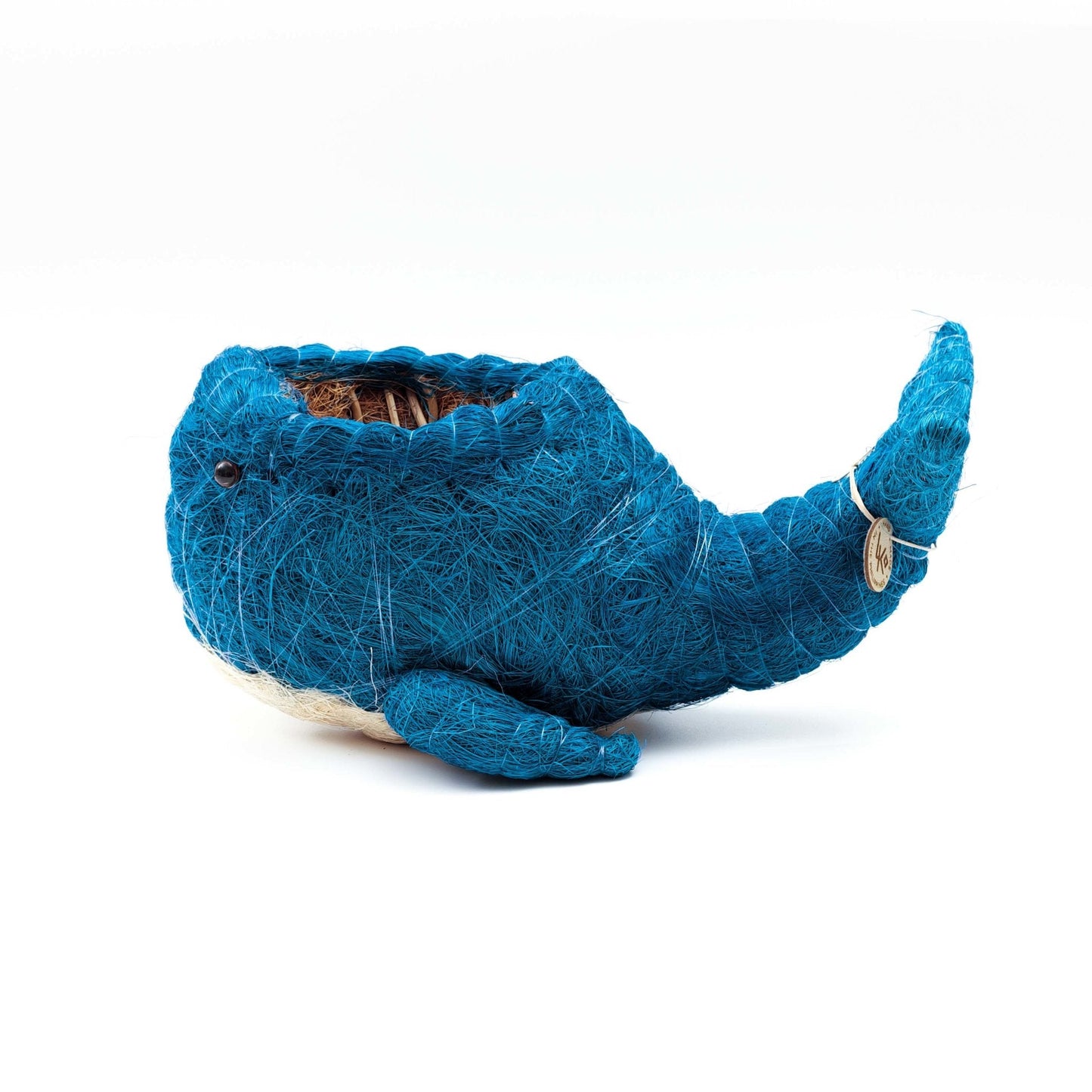 Wicker Whale Planter