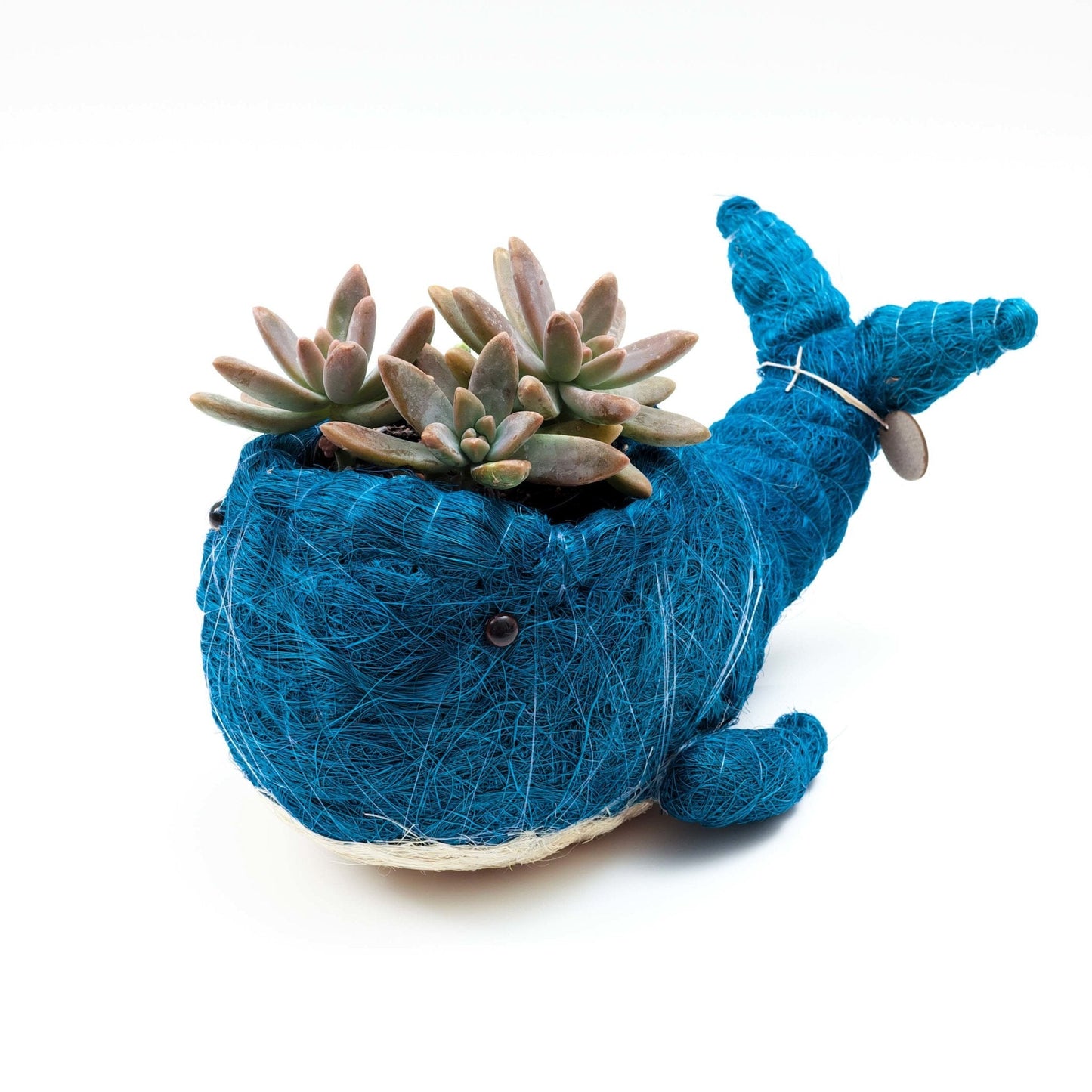 Wicker Whale Planter