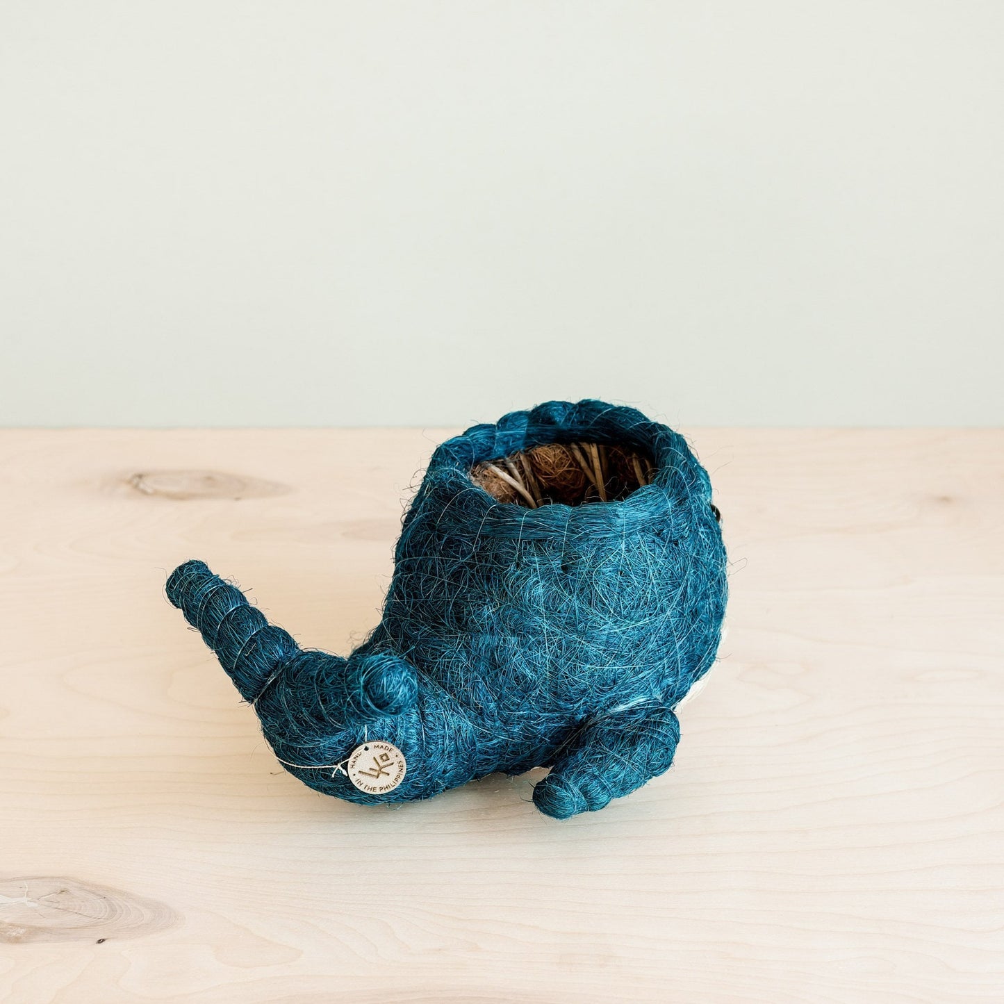 Wicker Whale Planter