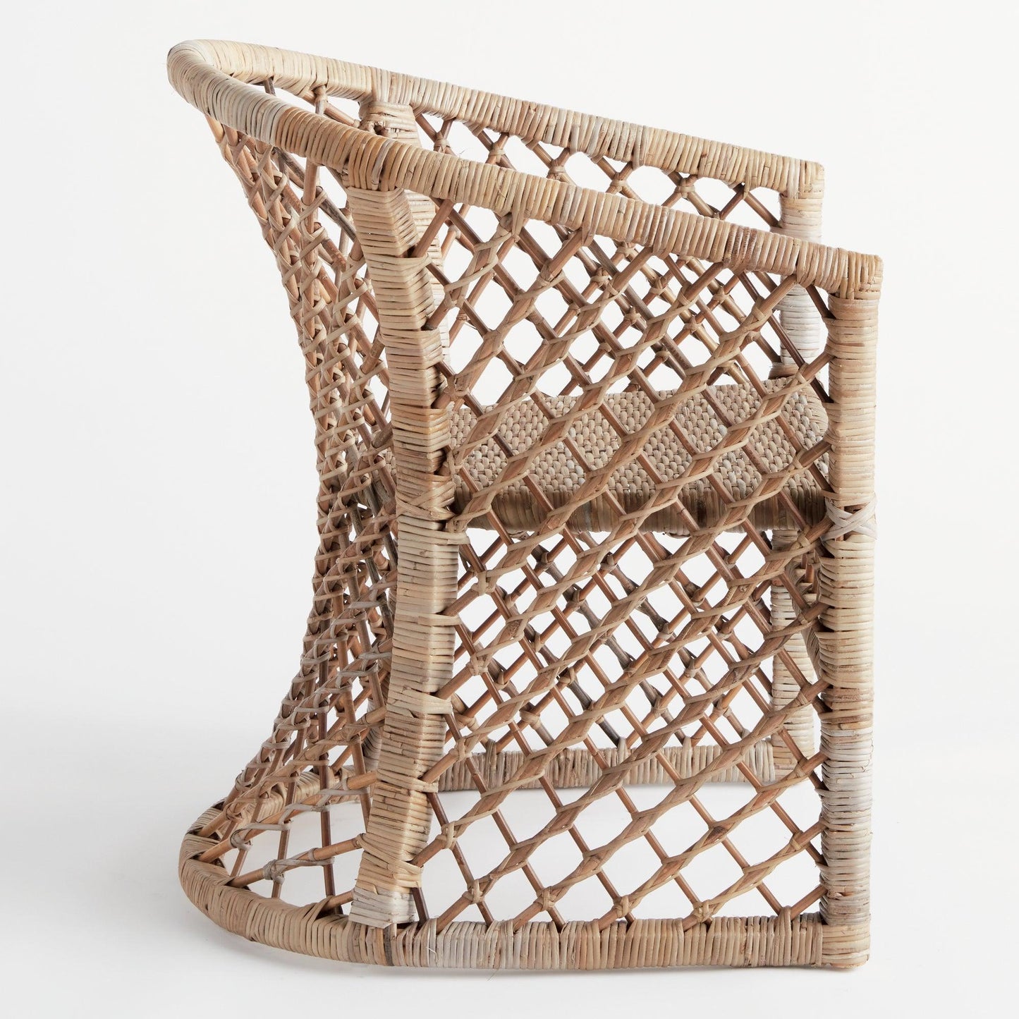 side view of rattan chair