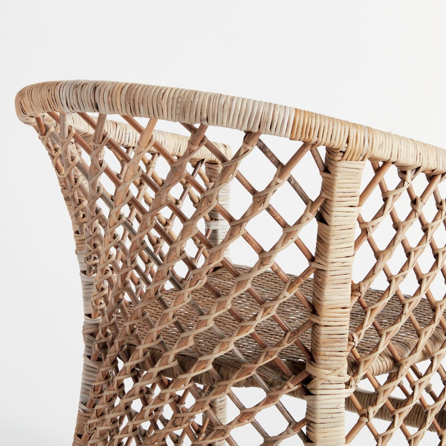 close up of rattan chair