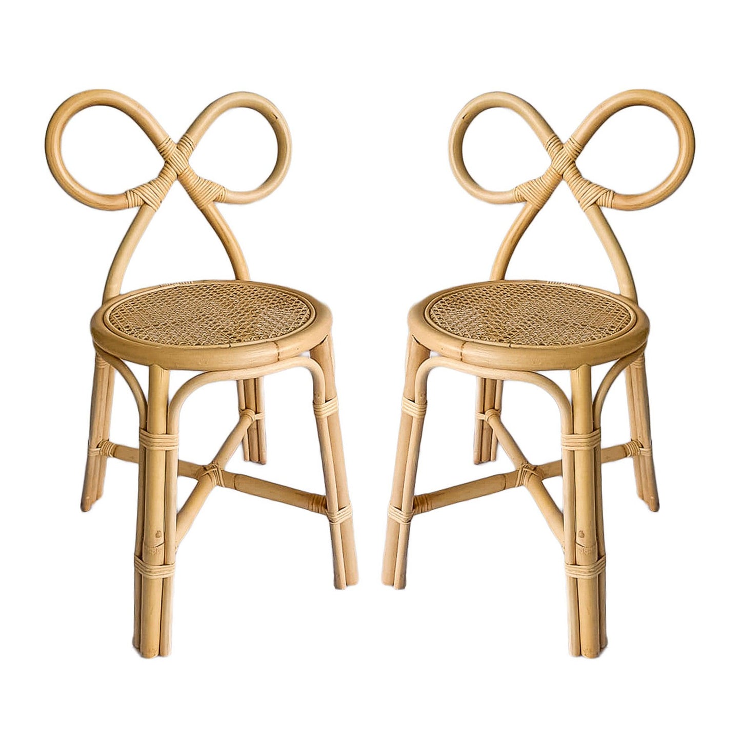 two adult rattan chairs