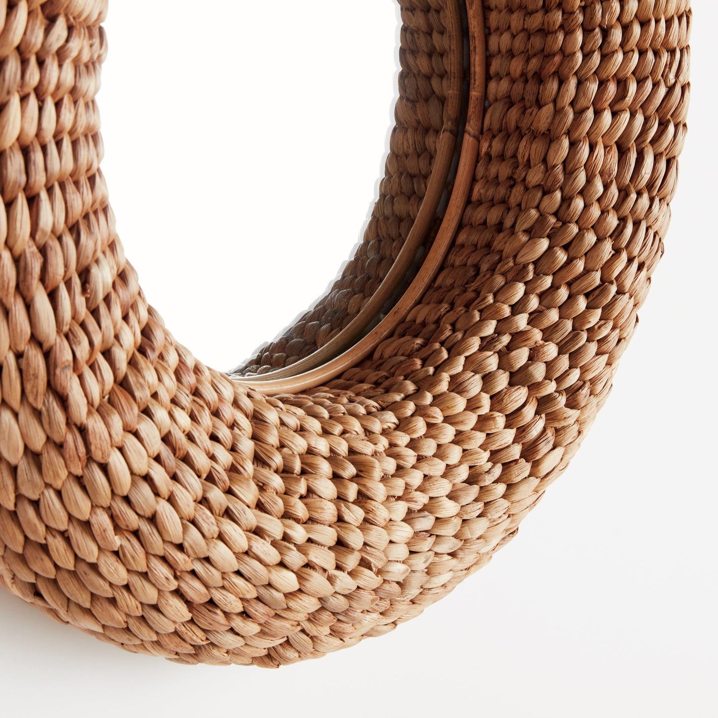 close up of woven mirror