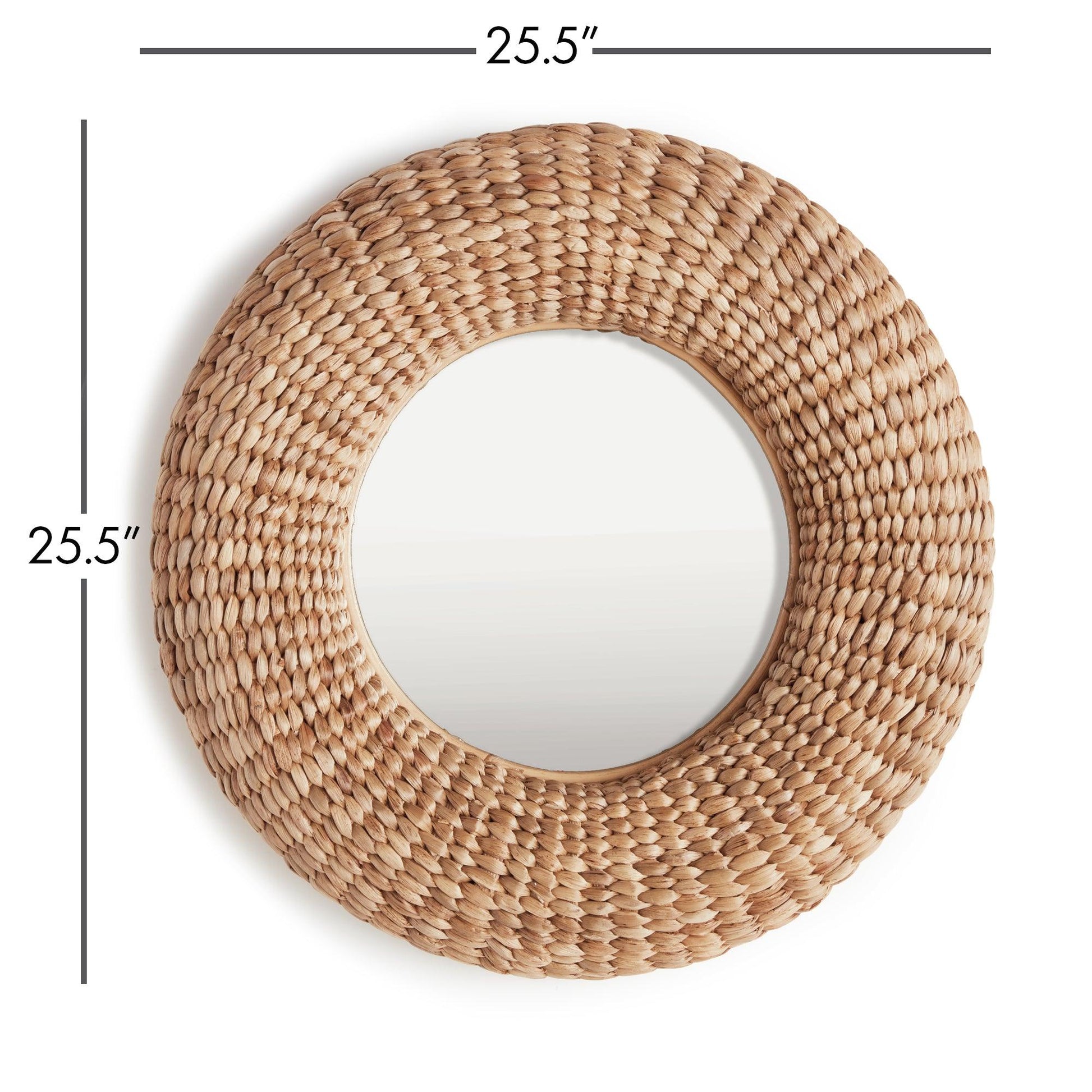 round woven wall mirror