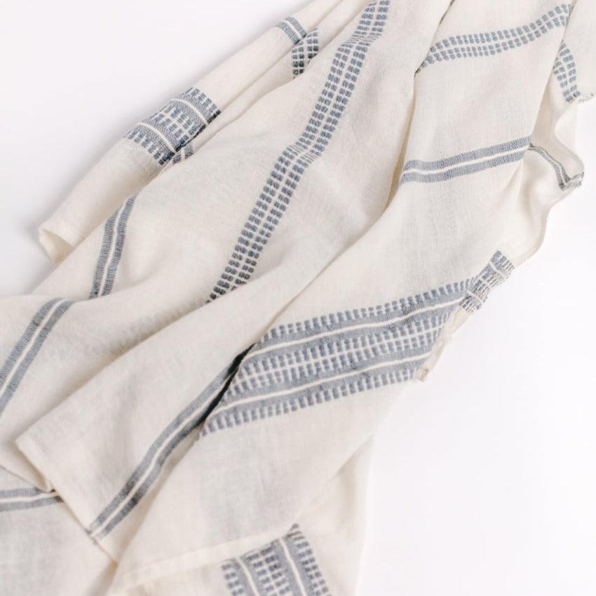 blue and white blanket