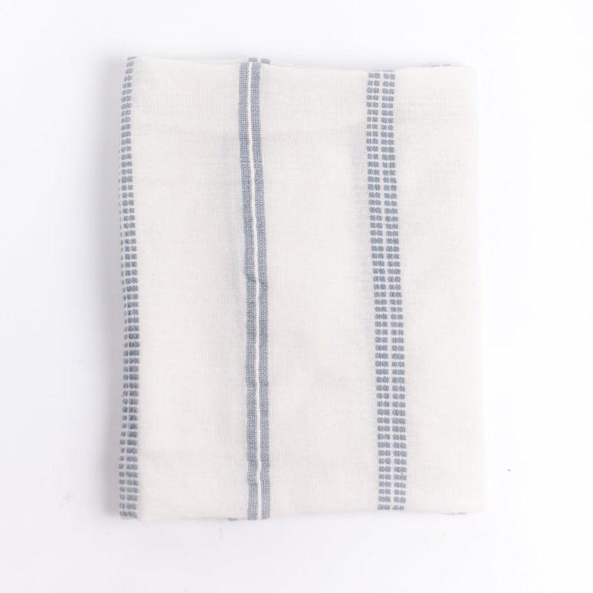 blue and white swaddle blanket