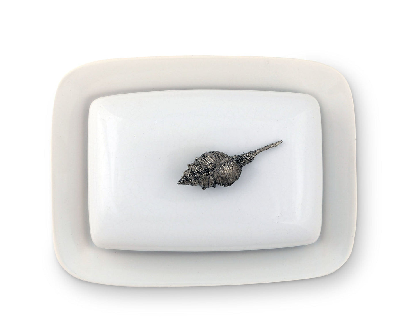 Conch Shell Stoneware Butter Dish
