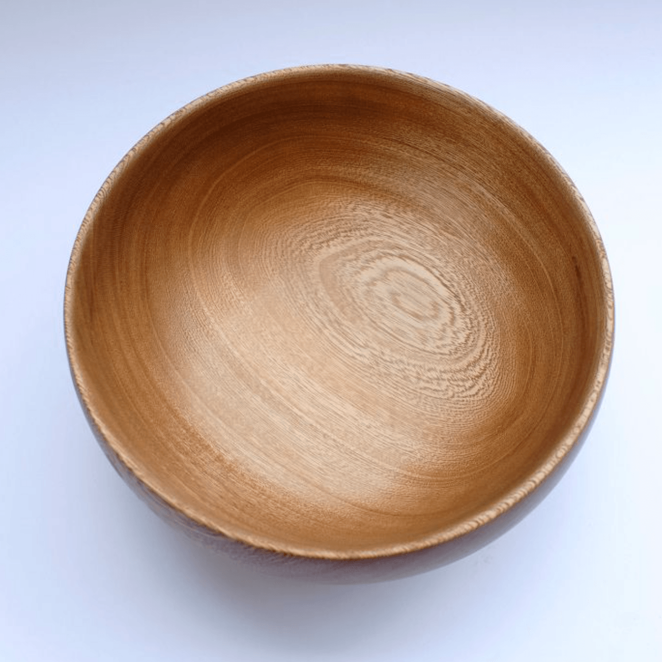 inside of wood bowl