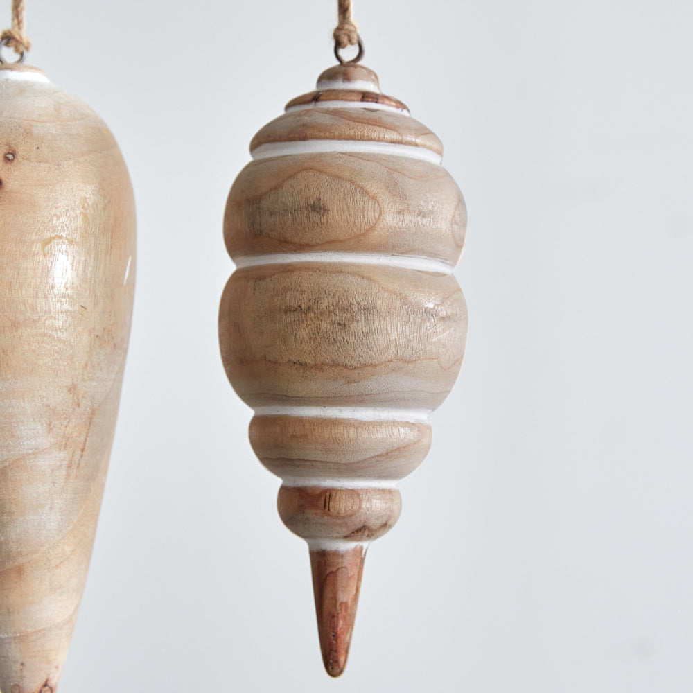 close up of wooden xmas ornament