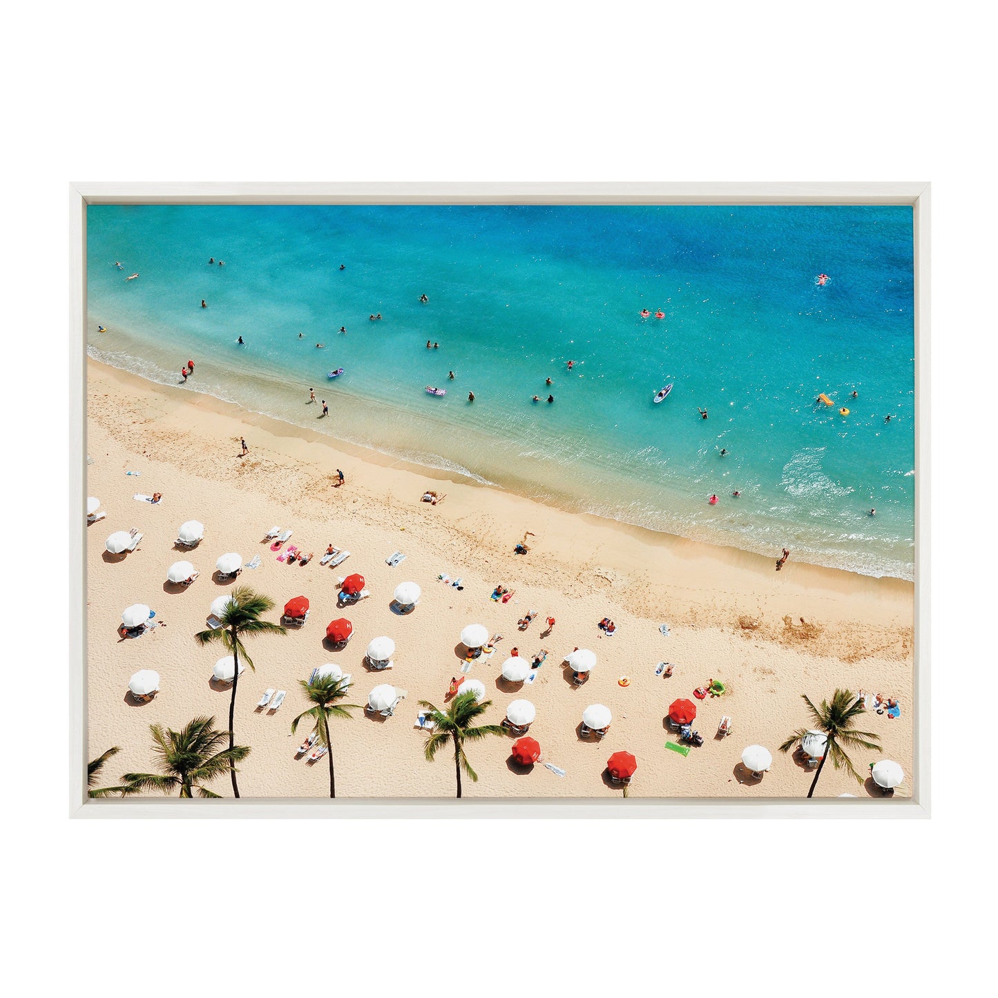 Sylvie Tropical Beach Framed Canvas by Simon Te