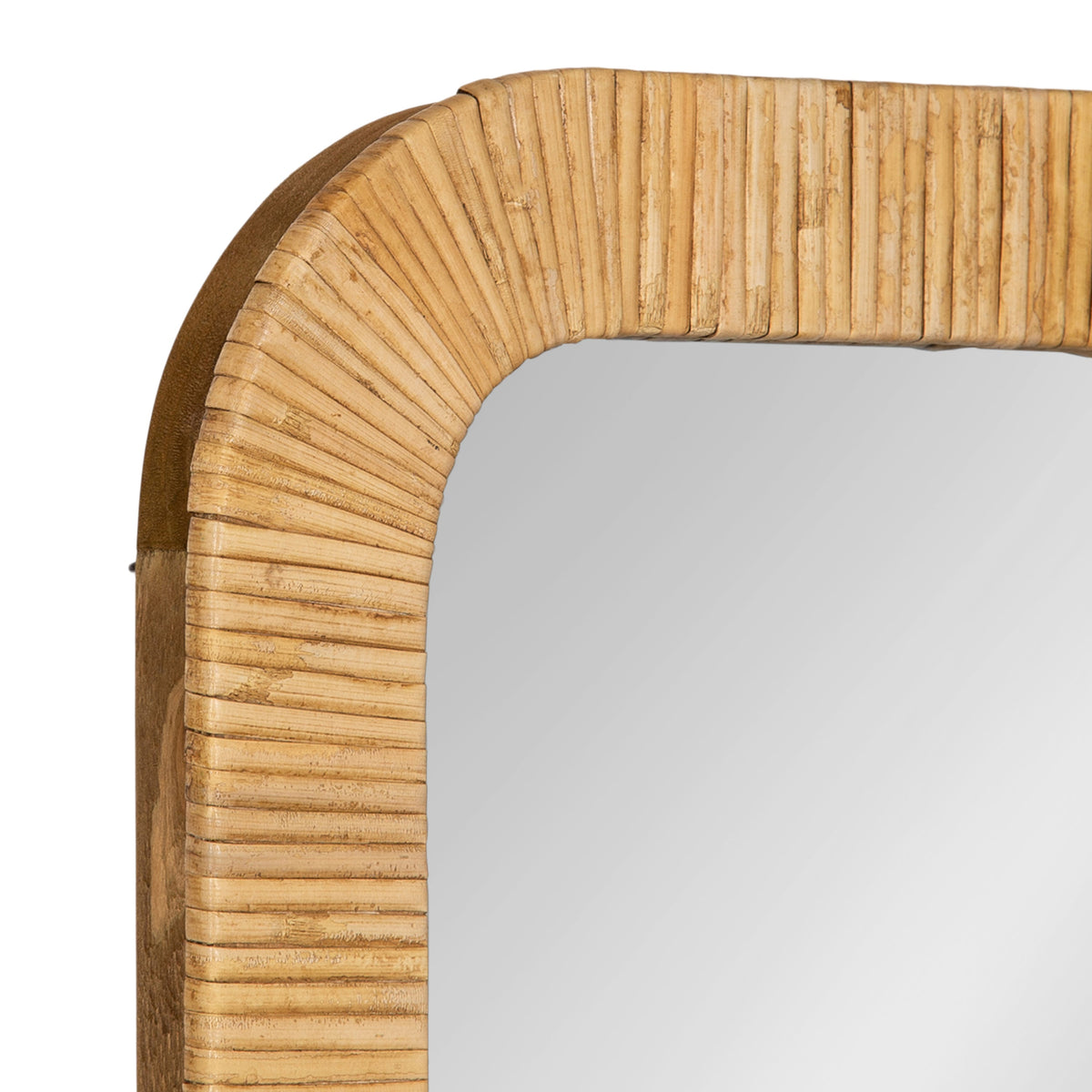 Rahfy Rattan Rounded Rectangle Wall Mirror – Natural or White