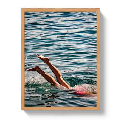 Joy Of Life coastal photograph in a natural wood frame with full-bleed presentation