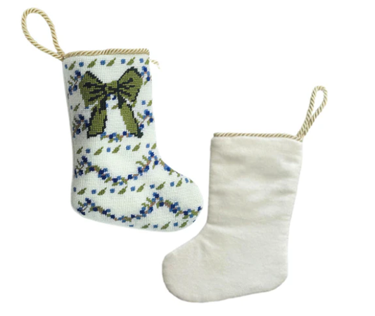 The Classic Holiday Bow Needlepoint Stocking (2 Sizes)