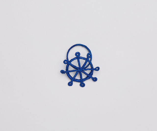 Coastal Ship Wheel Napkin Ring – 2.5” Handwoven Iraca Palm – Nautical Table Decor from Colombia